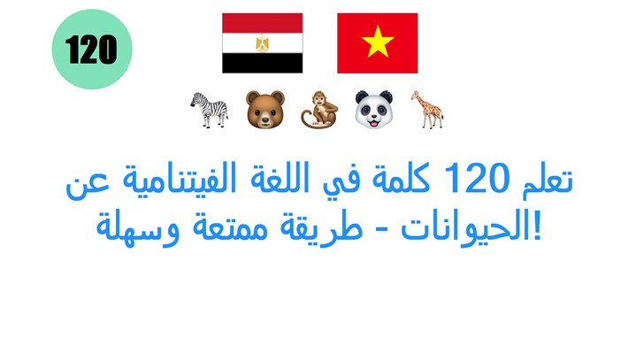 تعلم 120 كلمة في اللغة الفيتنامية عن الحيوانات - طريقة ممتعة وسهلة!